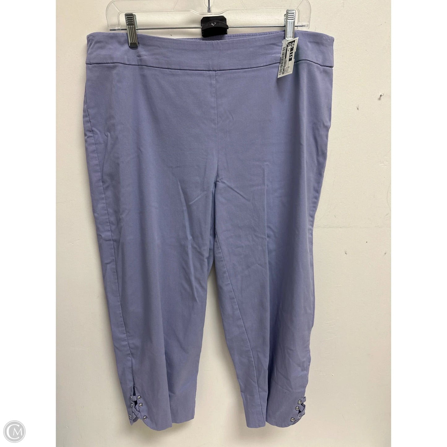 Pants Cropped By Jm Collections In Purple, Size: 16