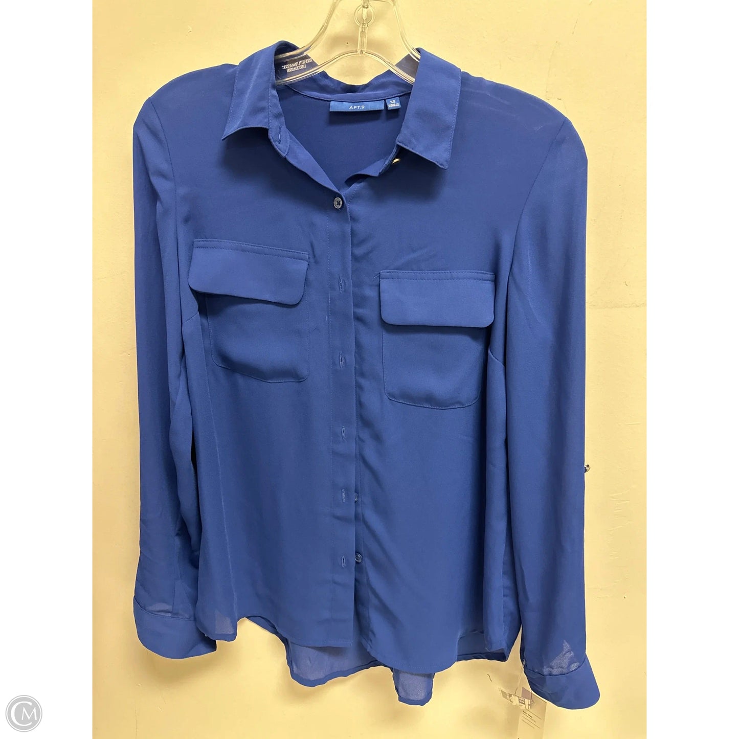 Top Long Sleeve By Apt 9 In Blue, Size: Xs