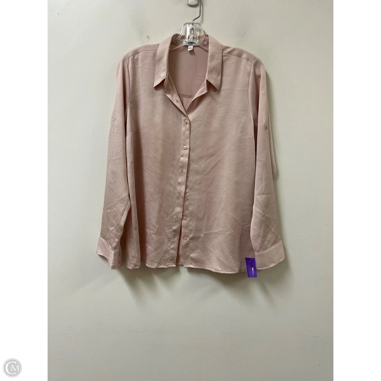Blouse Long Sleeve By Express In Pink, Size: M
