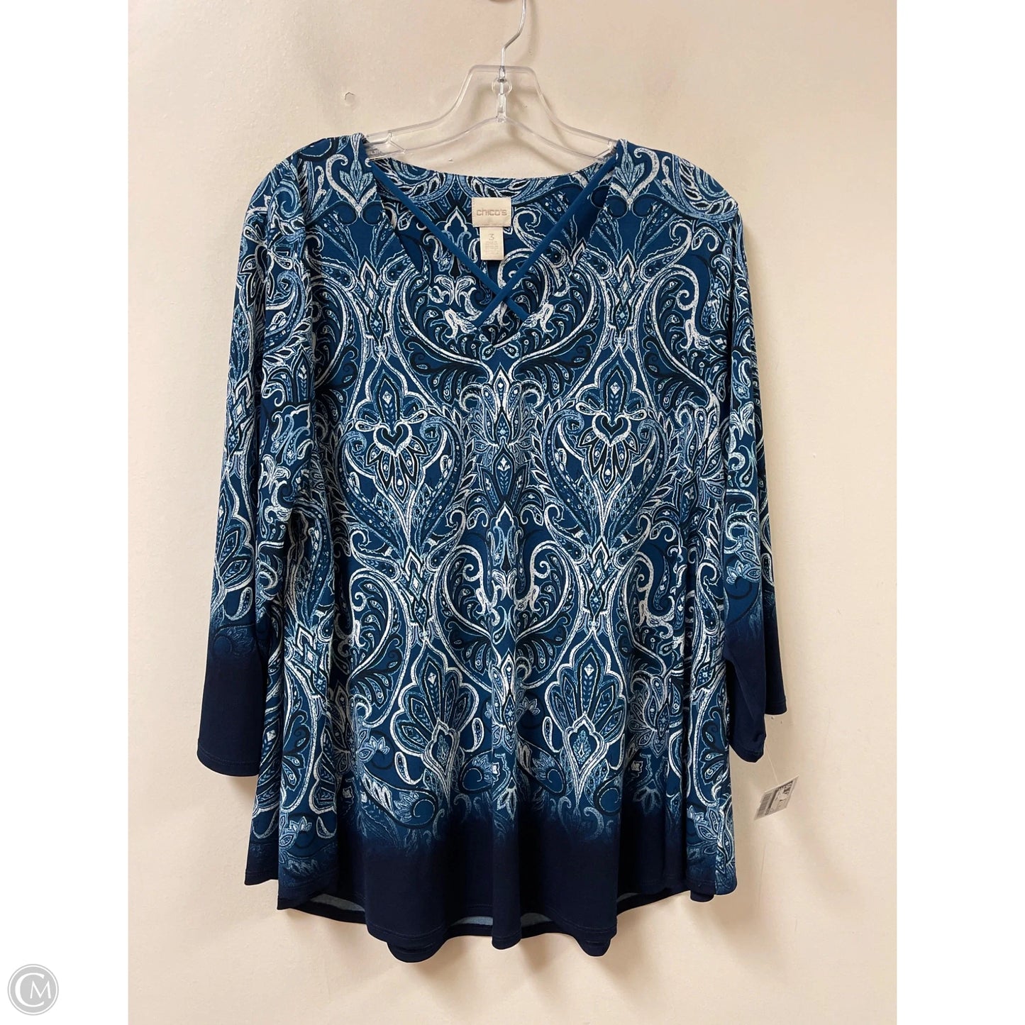 Top Long Sleeve By Chicos In Blue, Size: Xl