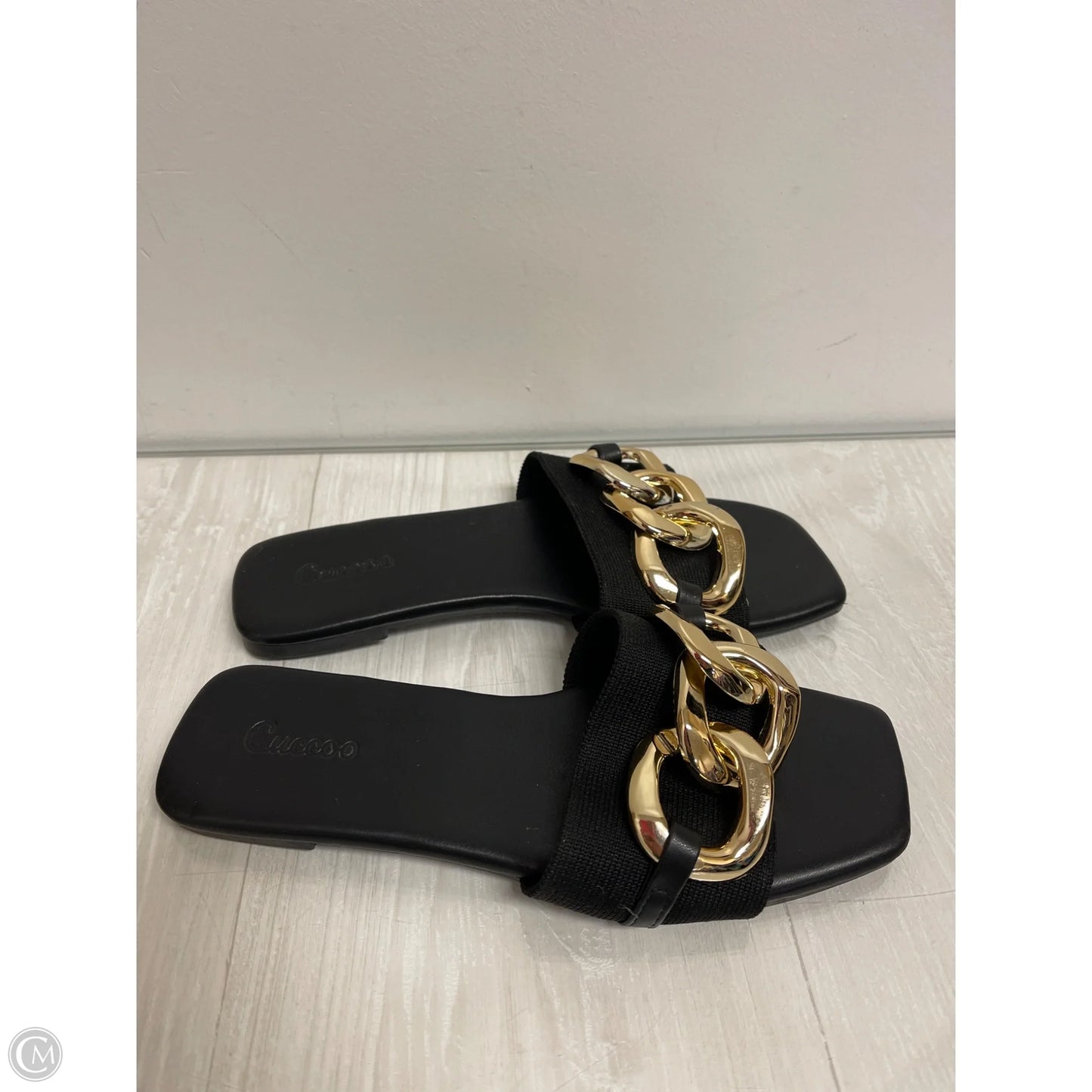 Sandals Flats By Clothes Mentor In Black, Size: 8
