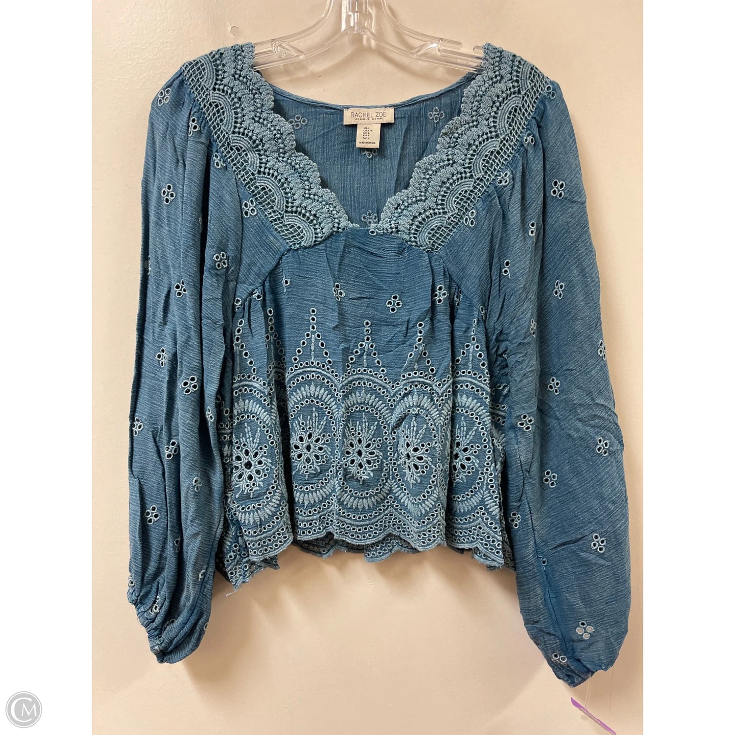 Top Long Sleeve By Rachel Zoe In Blue, Size: L