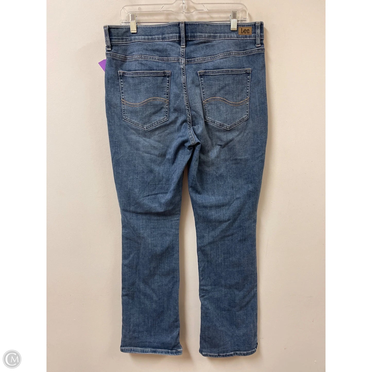Jeans Boot Cut By Lee In Blue Denim, Size: 16