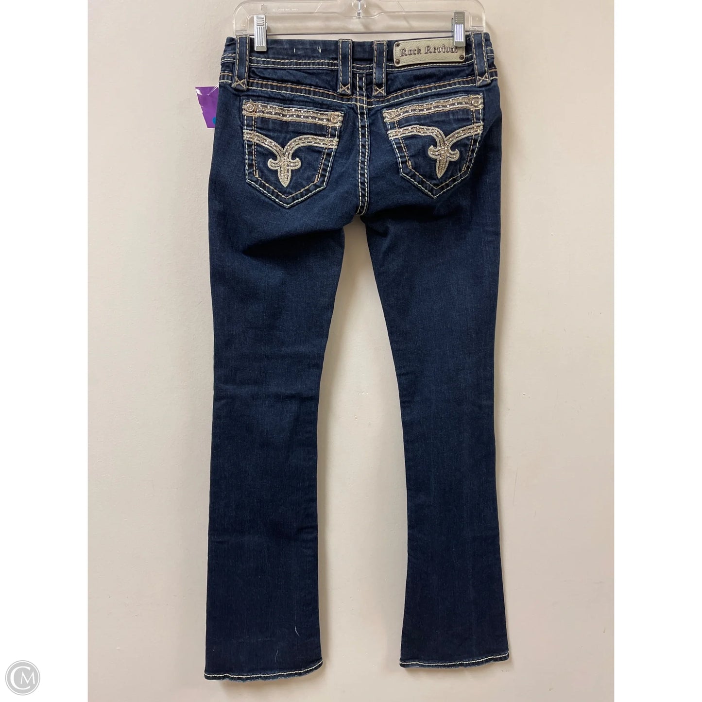 Jeans Boot Cut By Rock Revival In Blue Denim, Size: 4
