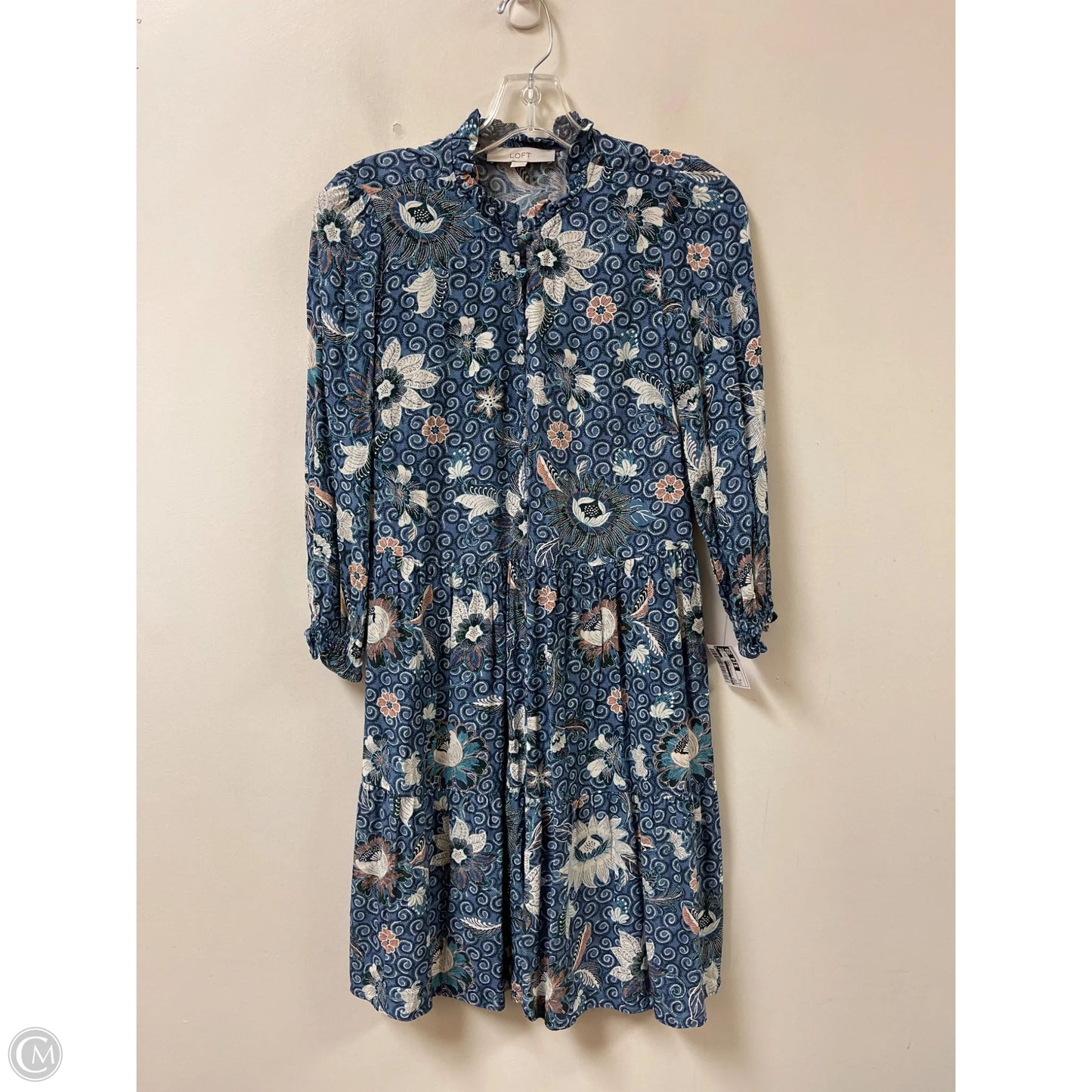 Dress Casual Midi By Loft In Blue, Size: S