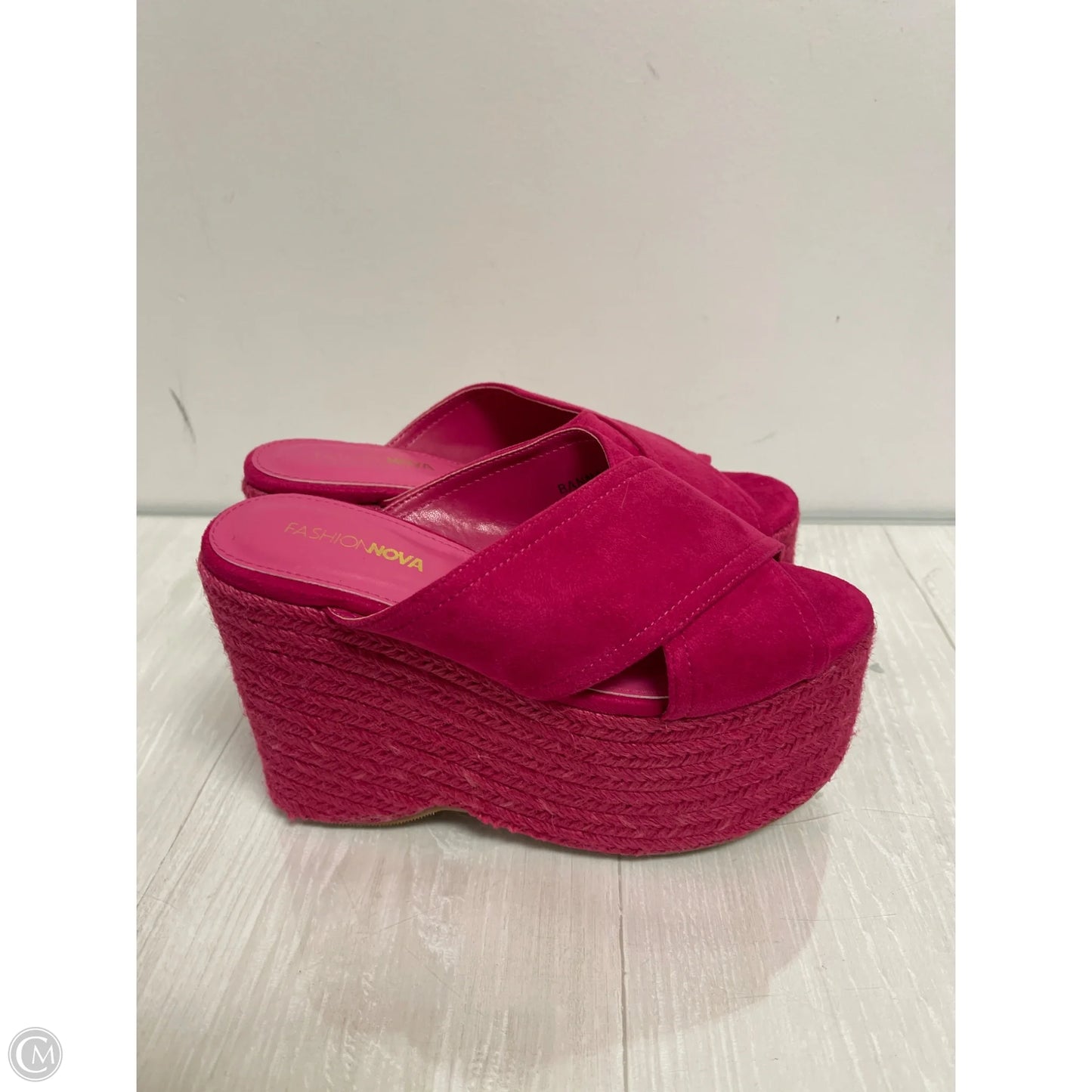 Sandals Heels Wedge By Fashion Nova In Pink, Size: 7
