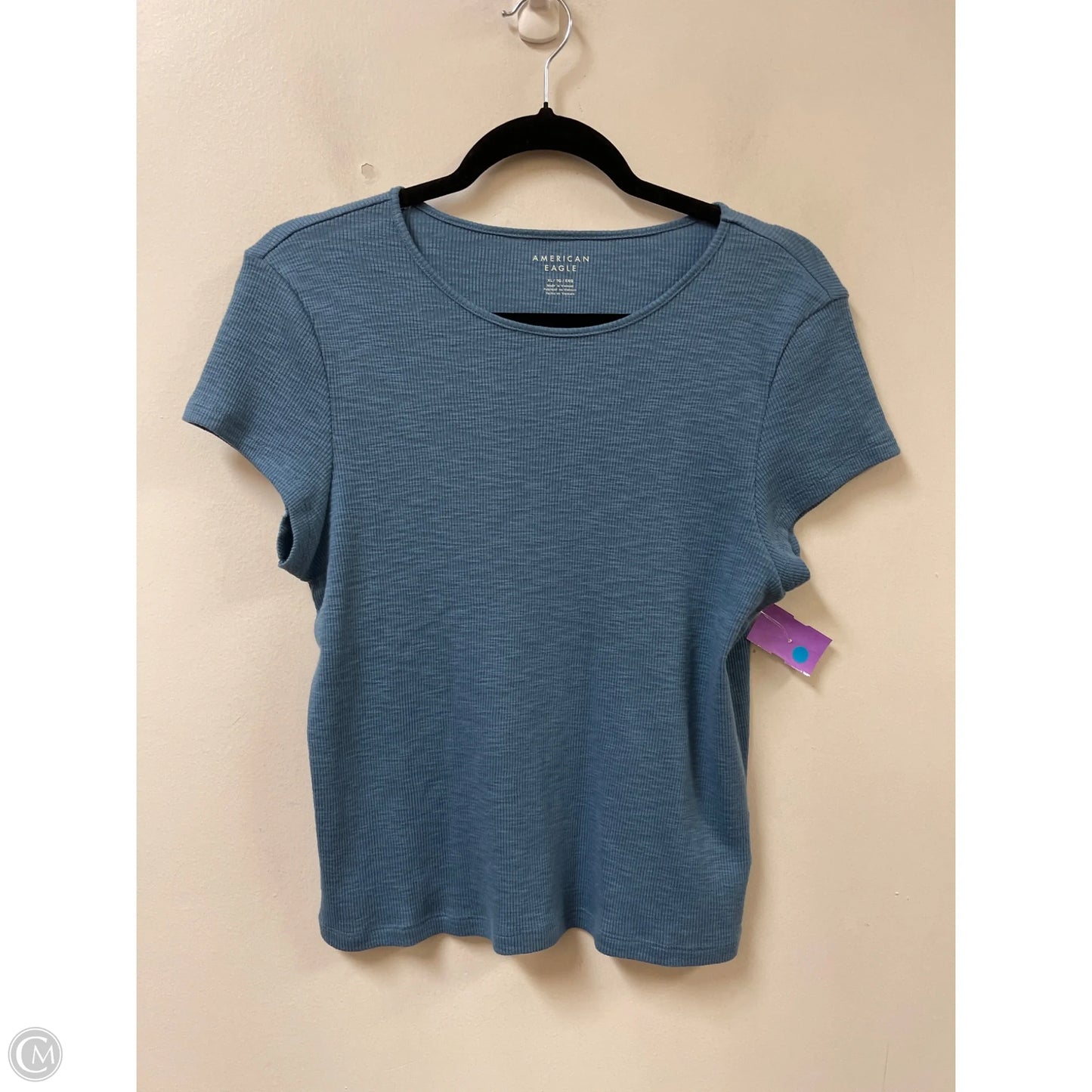 Top Short Sleeve By American Eagle In Blue, Size: Xl