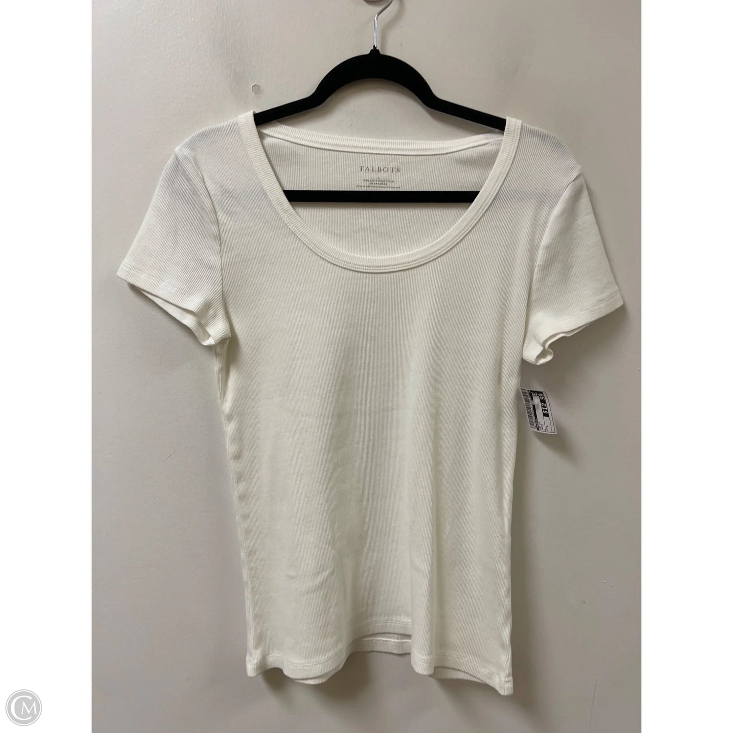 Top Short Sleeve By Talbots In White, Size: L