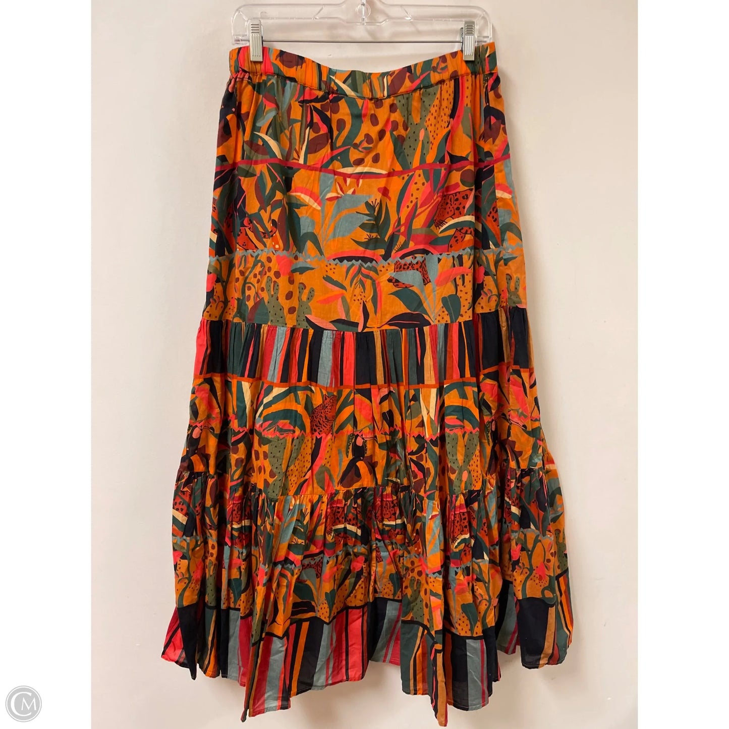 Skirt Maxi By Farm Rio In Orange, Size: 8