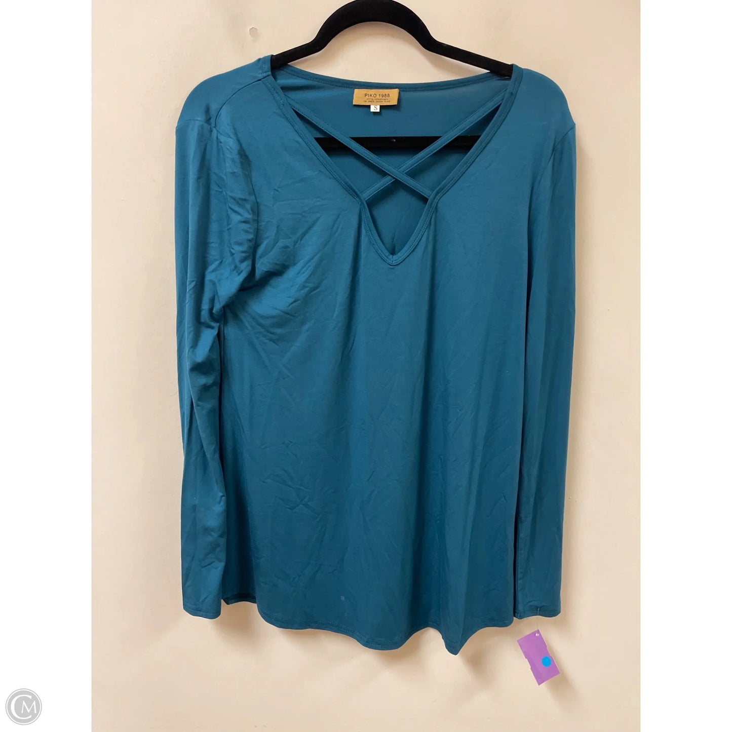 Top Long Sleeve By Piko In Teal, Size: S