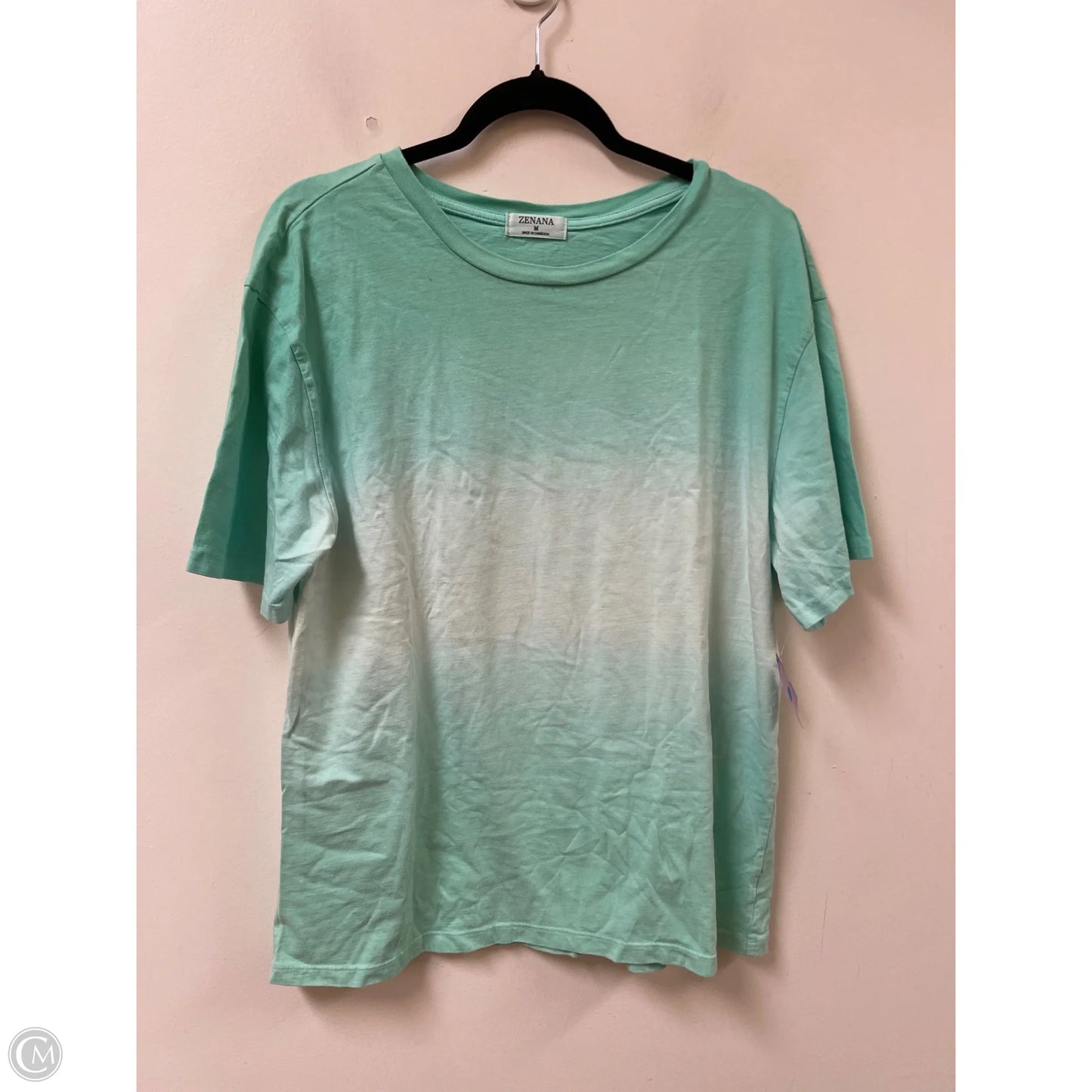 Top Short Sleeve Basic By Zenana In Green, Size: M