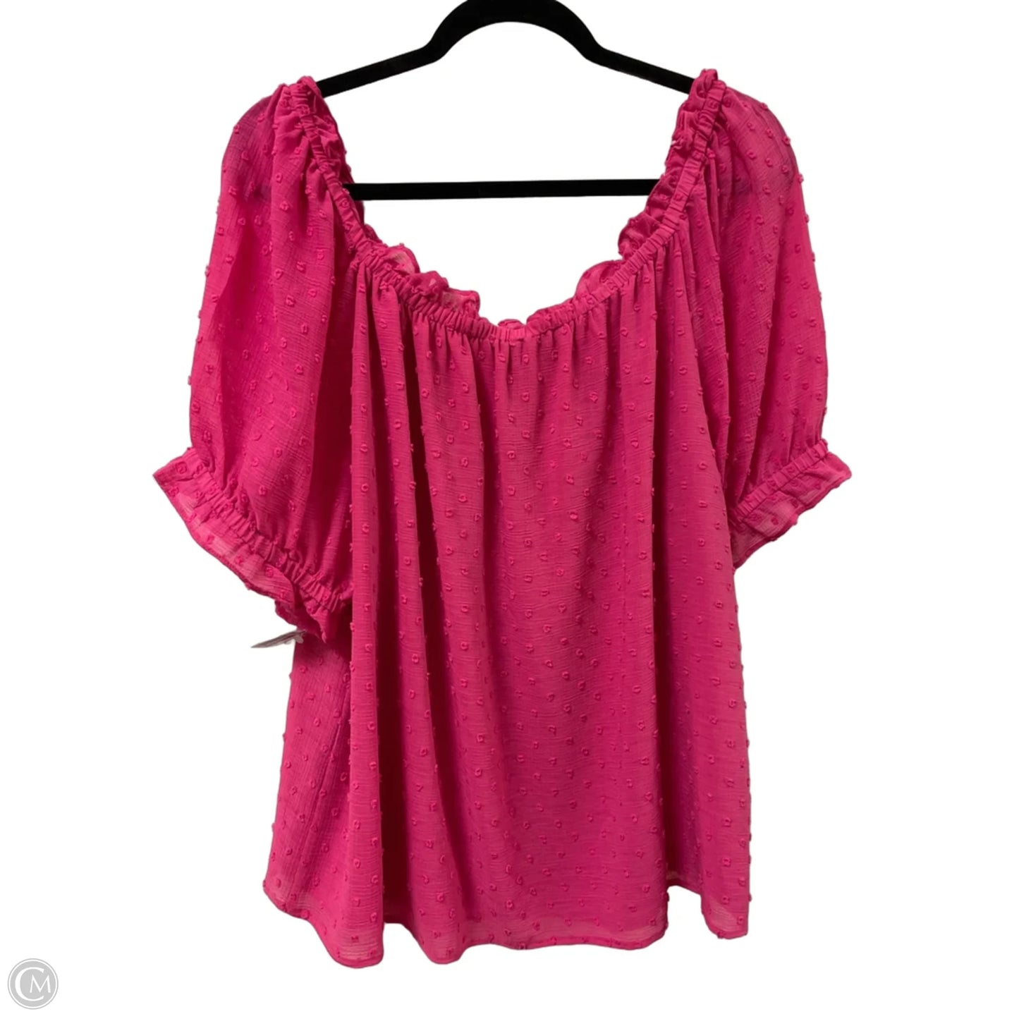 Top Short Sleeve By Cece In Pink, Size: 2x