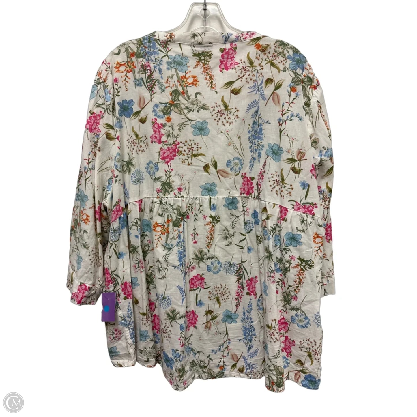 Top Long Sleeve By Jones New York In Floral Print, Size: 3x