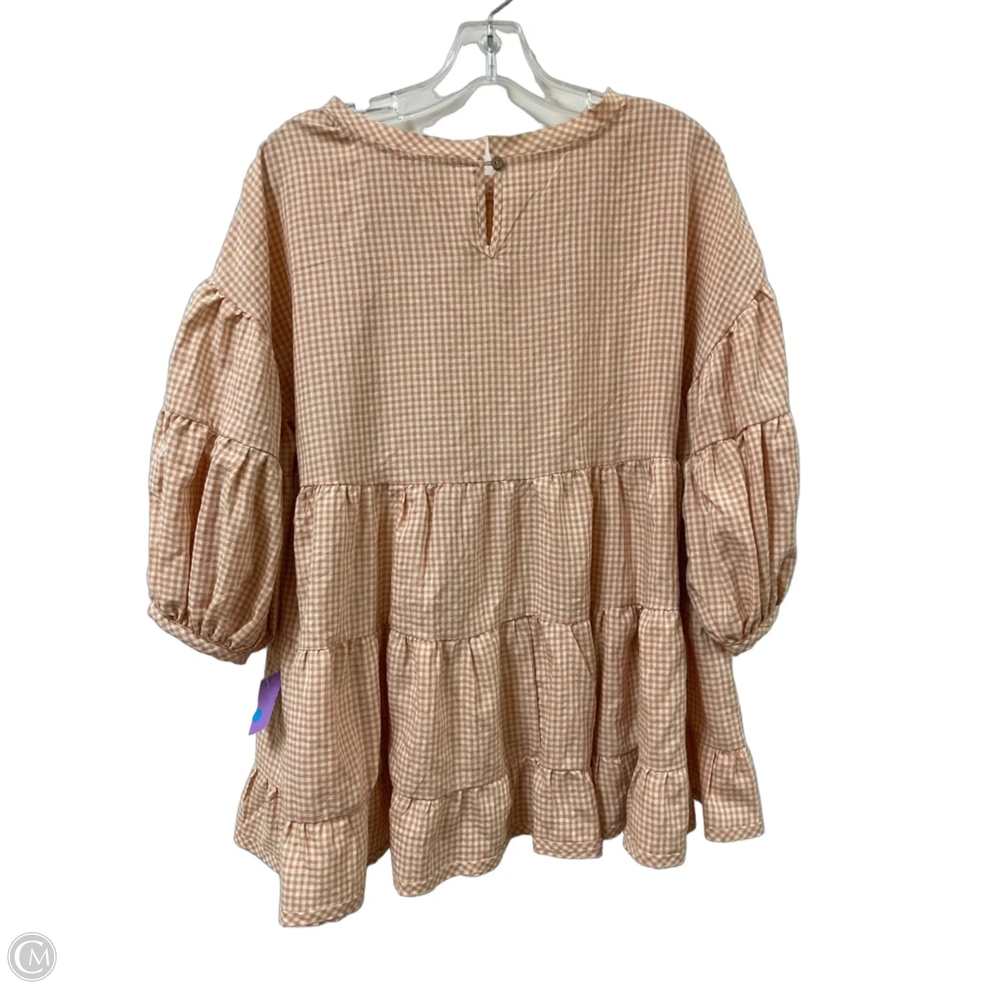 Top Long Sleeve By Easel In Peach, Size: L