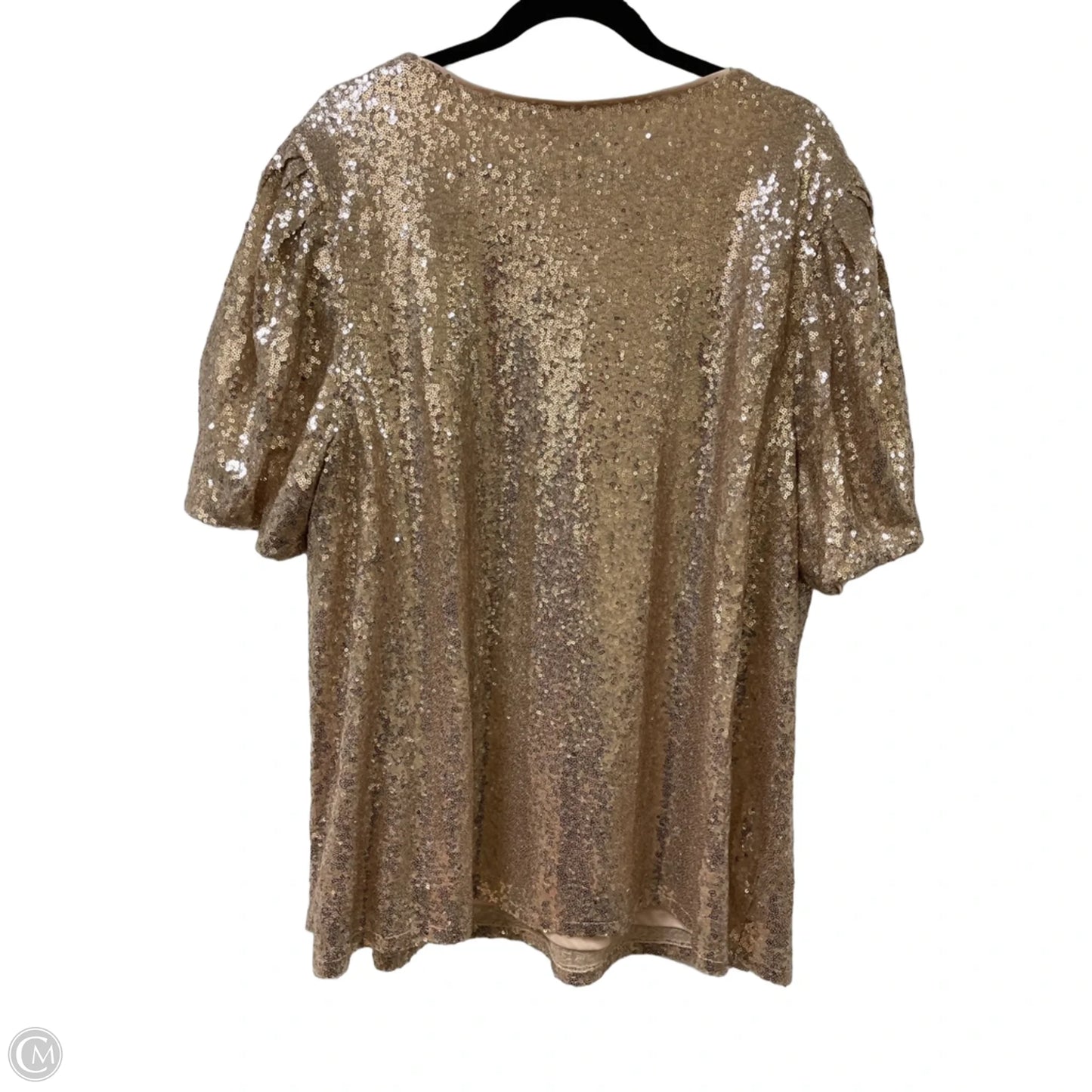 Blouse Short Sleeve By Lane Bryant In Gold, Size: 3x