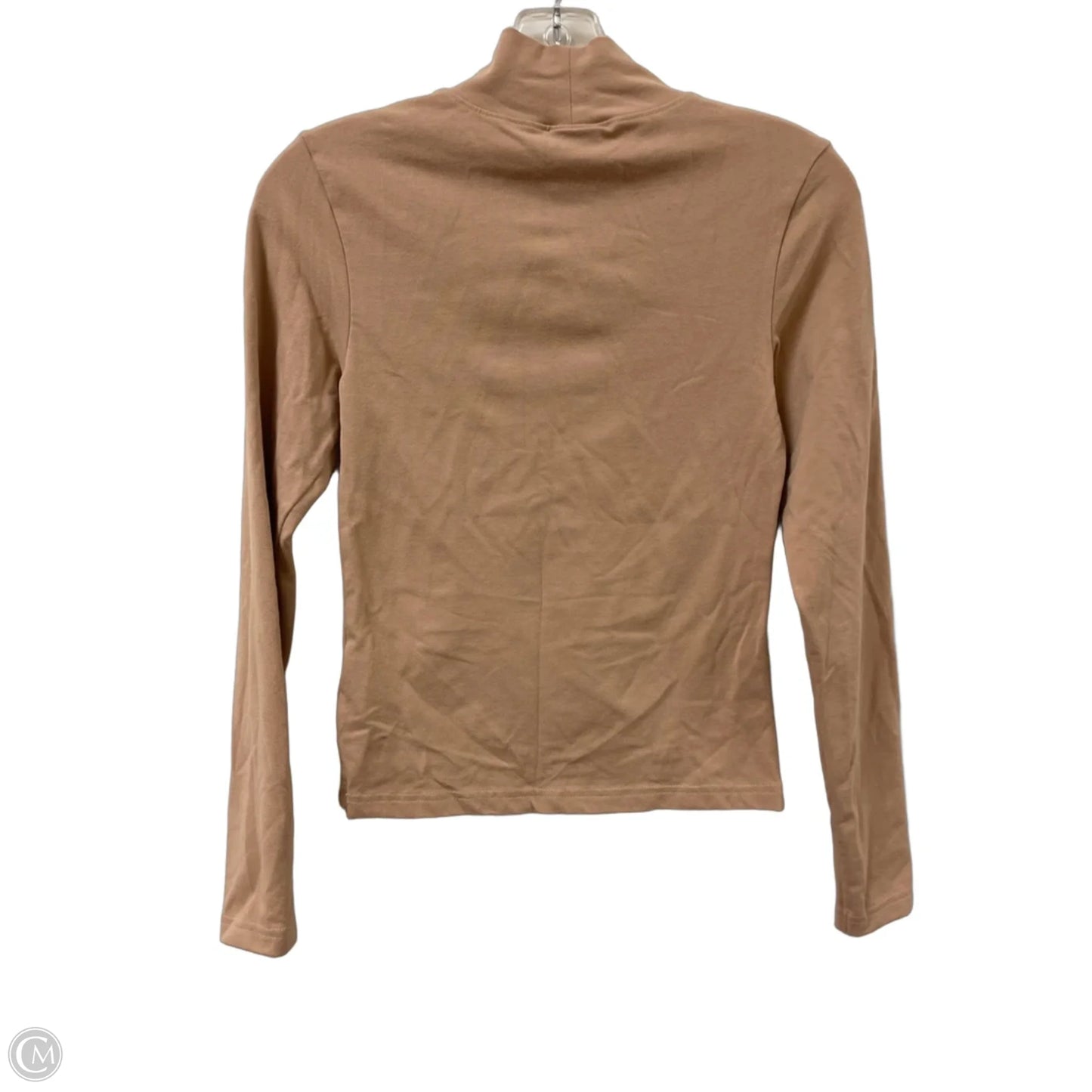 Athletic Top Long Sleeve Collar By Nike In Tan, Size: Xs