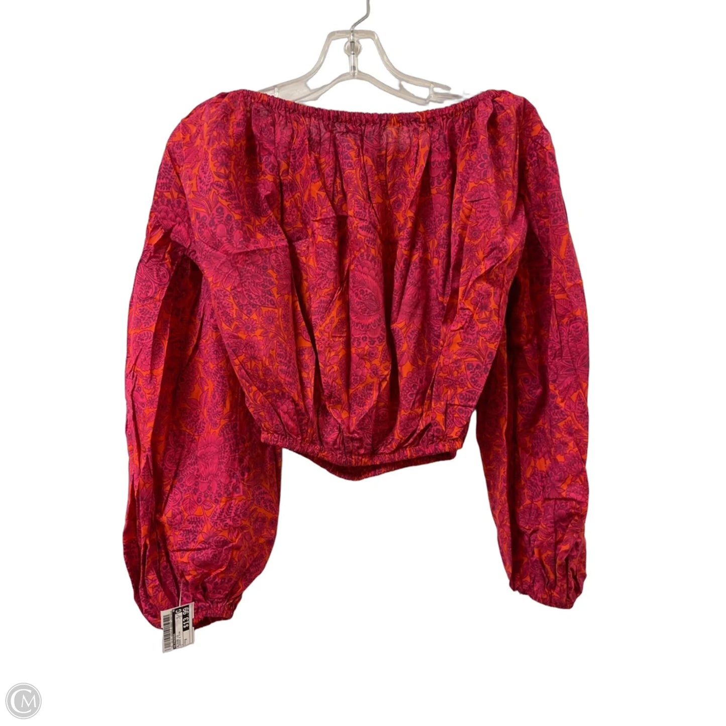 Blouse Long Sleeve By Olivaceous In Orange & Pink, Size: S