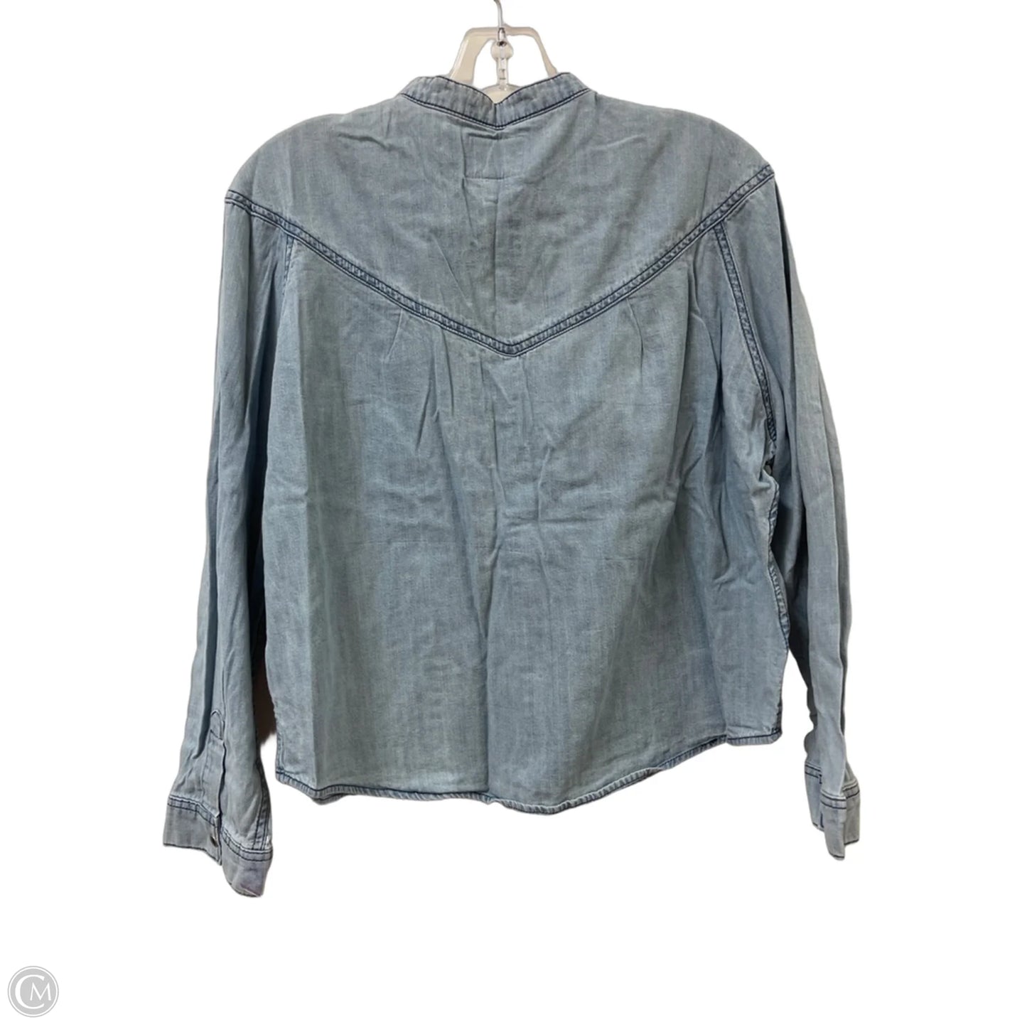 Top Long Sleeve By Wrangler In Blue, Size: M