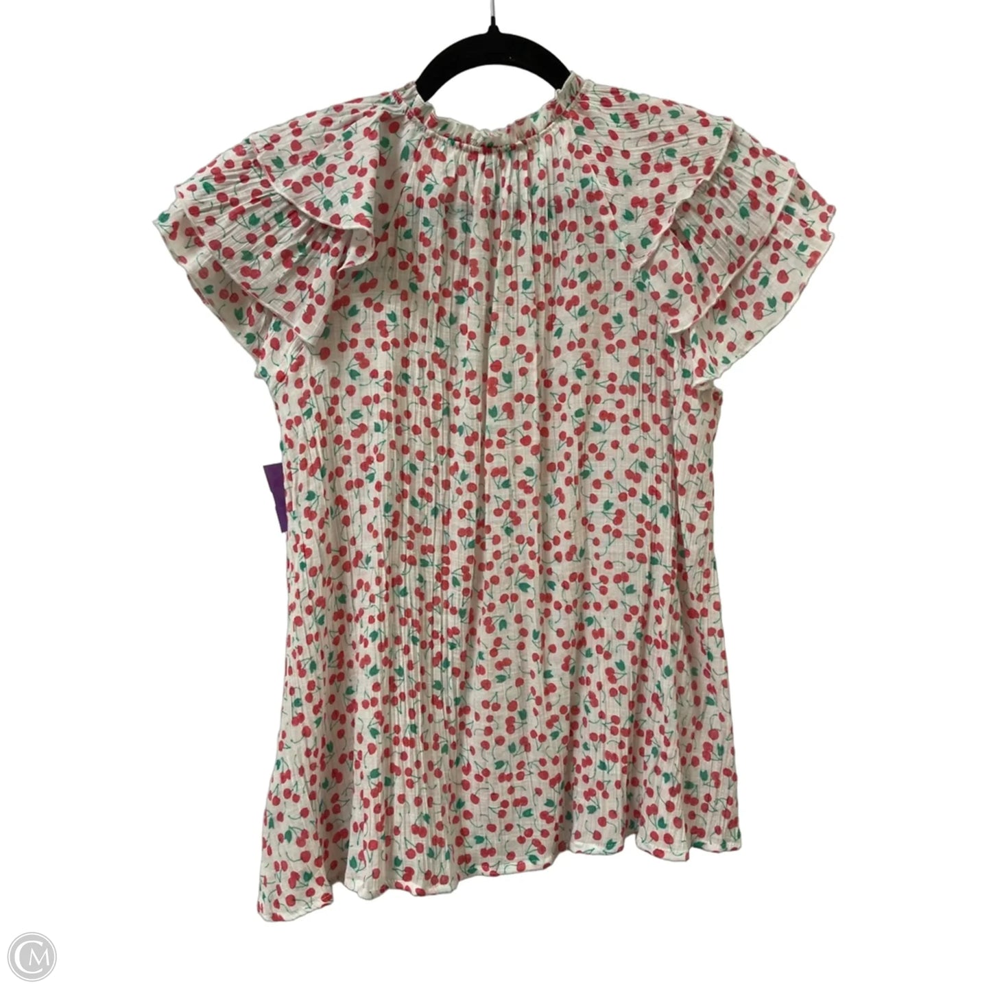 Top Short Sleeve By Nanette By Nanette Lepore In Red & White, Size: M