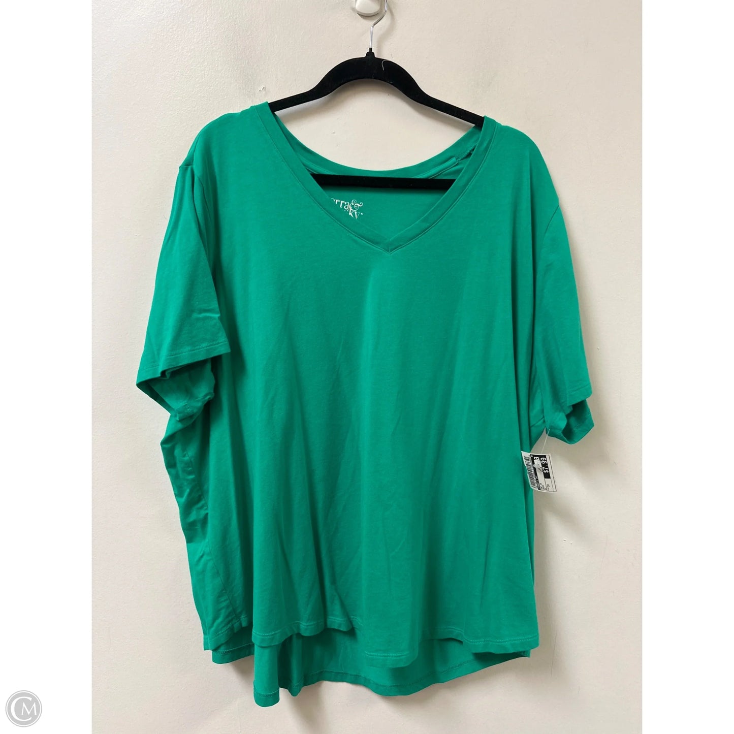 Top Short Sleeve By Terra & Sky In Green, Size: 3x