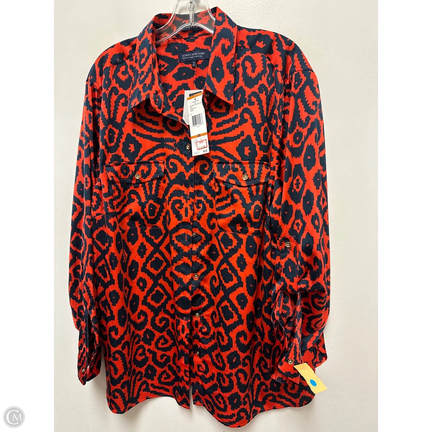 Blouse Long Sleeve By Jones New York In Red, Size: 3x