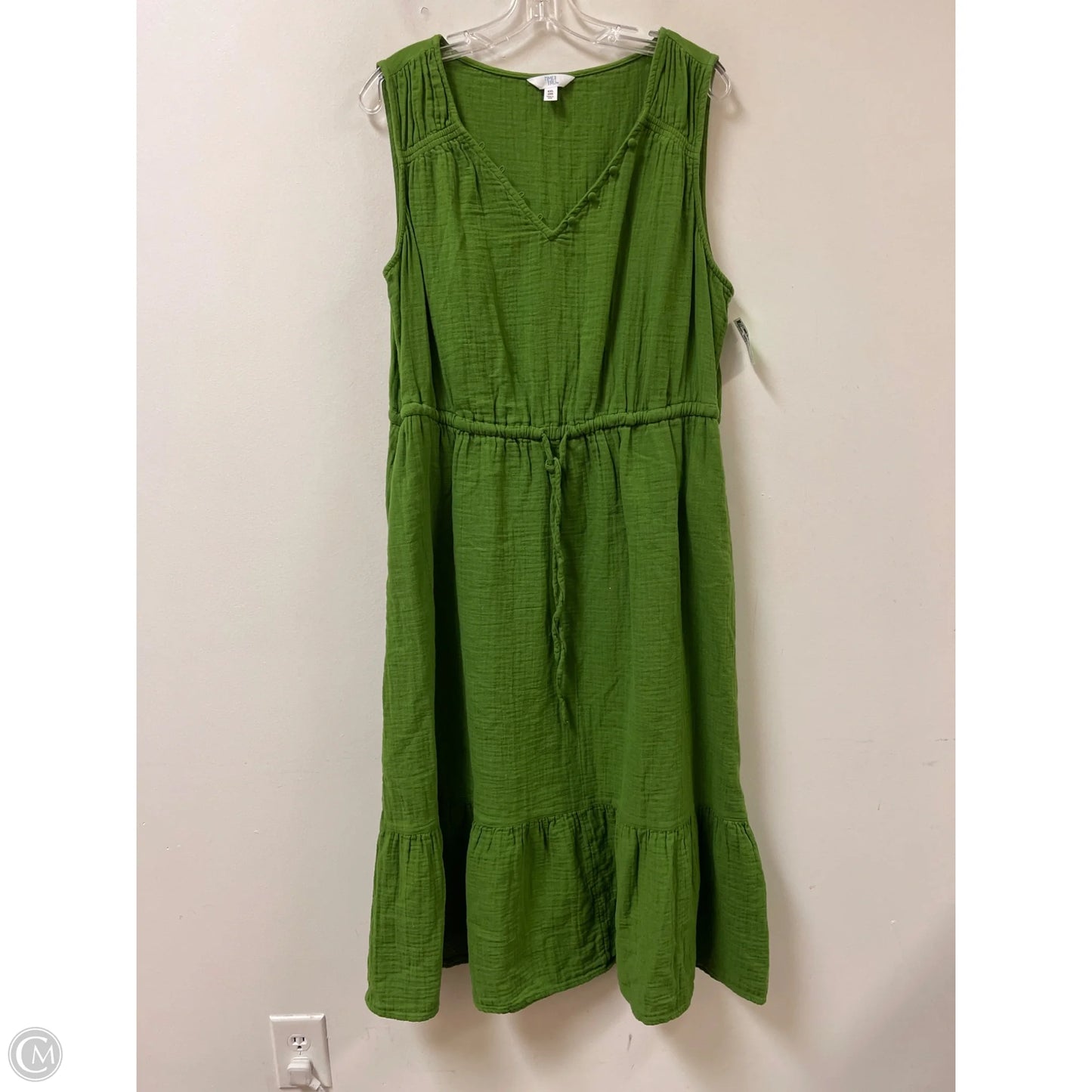 Dress Casual Maxi By Time And Tru In Green, Size: 2x