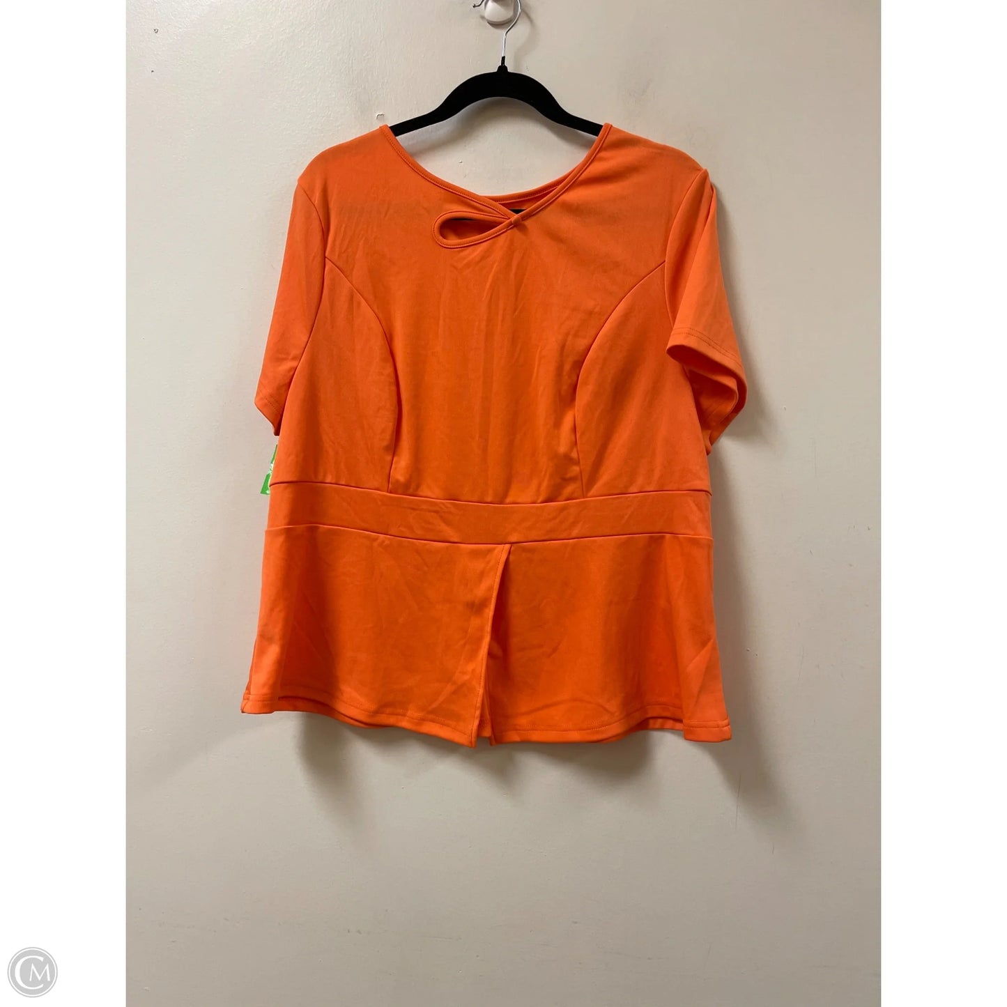 Top Short Sleeve By Shein In Orange, Size: 3x