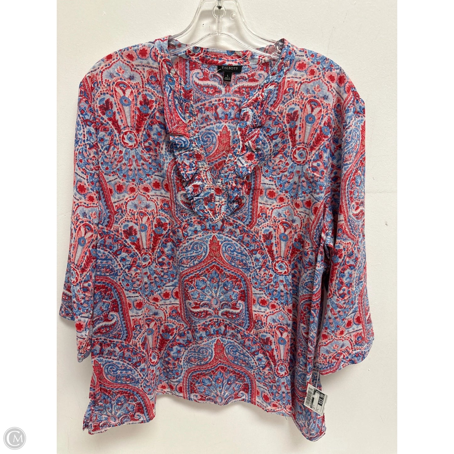 Top Long Sleeve By Talbots In Red, Size: L