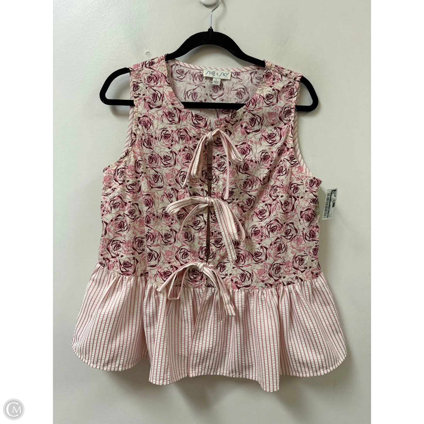 Top Sleeveless By She + Sky In Pink, Size: L