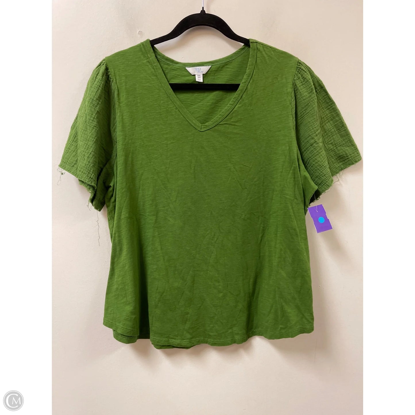 Top Short Sleeve By Time And Tru In Green, Size: 2x