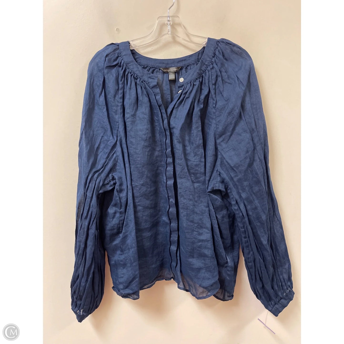 Top Long Sleeve By Banana Republic In Navy, Size: Xl