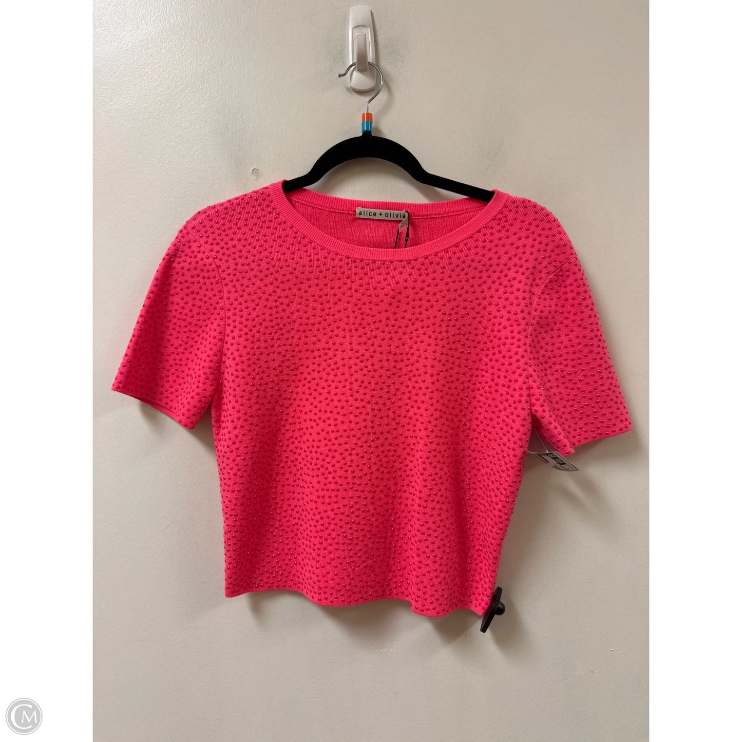 Top Short Sleeve Designer By Alice + Olivia In Pink, Size: L
