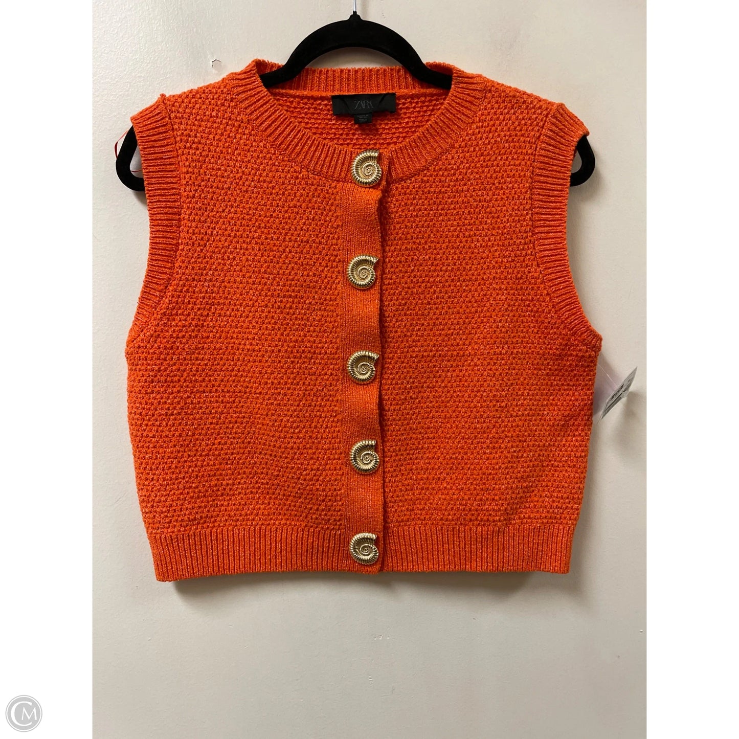 Sweater Short Sleeve By Zara In Orange, Size: Xs