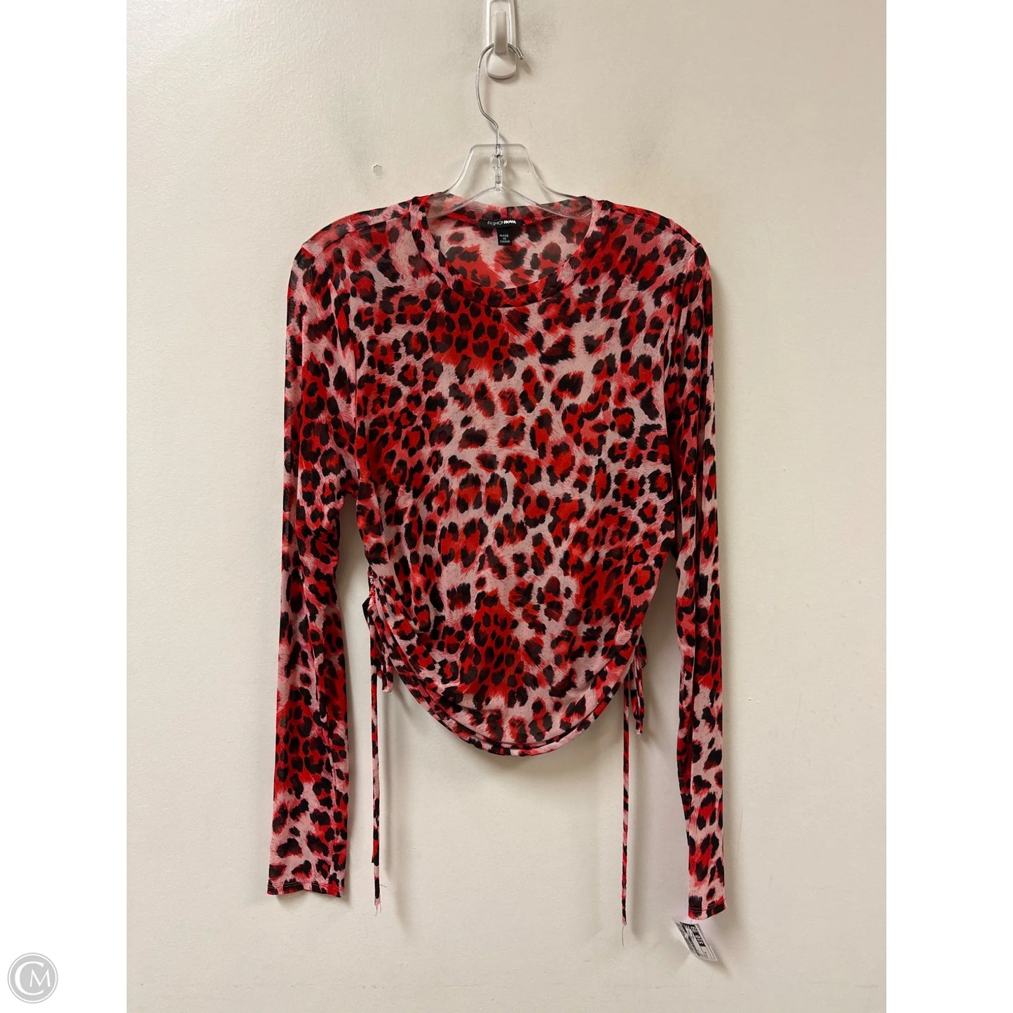 Top Long Sleeve By Fashion Nova In Red, Size: 1x