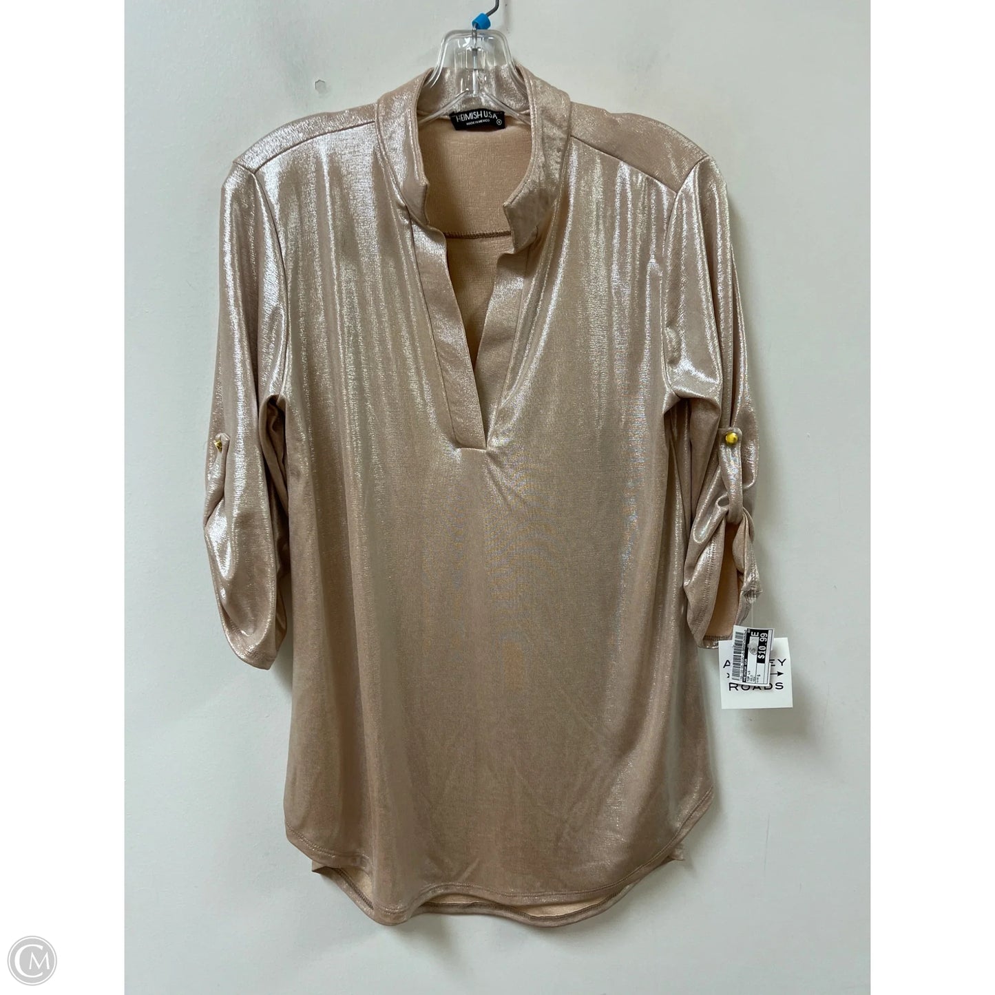 Top Long Sleeve By Heimish Usa In Gold, Size: S