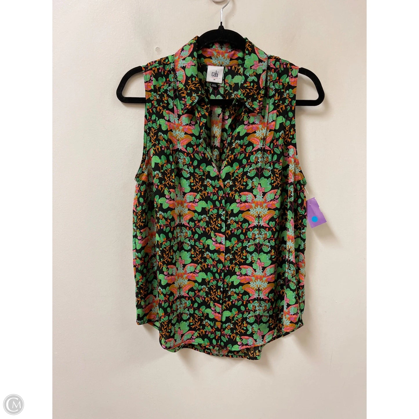 Top Sleeveless By Cabi In Green, Size: M