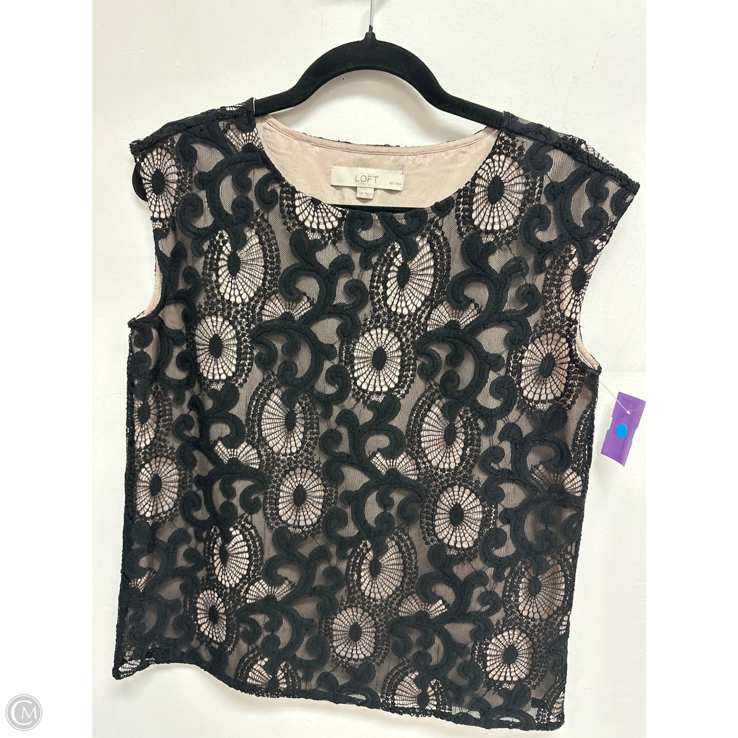 Top Short Sleeve By Loft In Black, Size: Sp