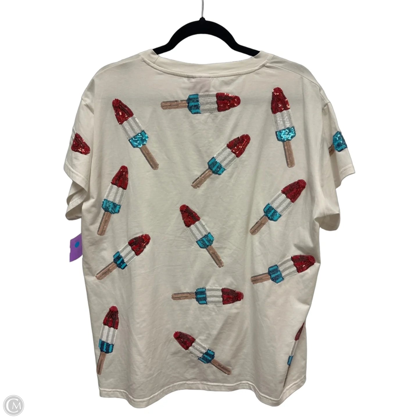 Top Short Sleeve By Cmc In White, Size: L