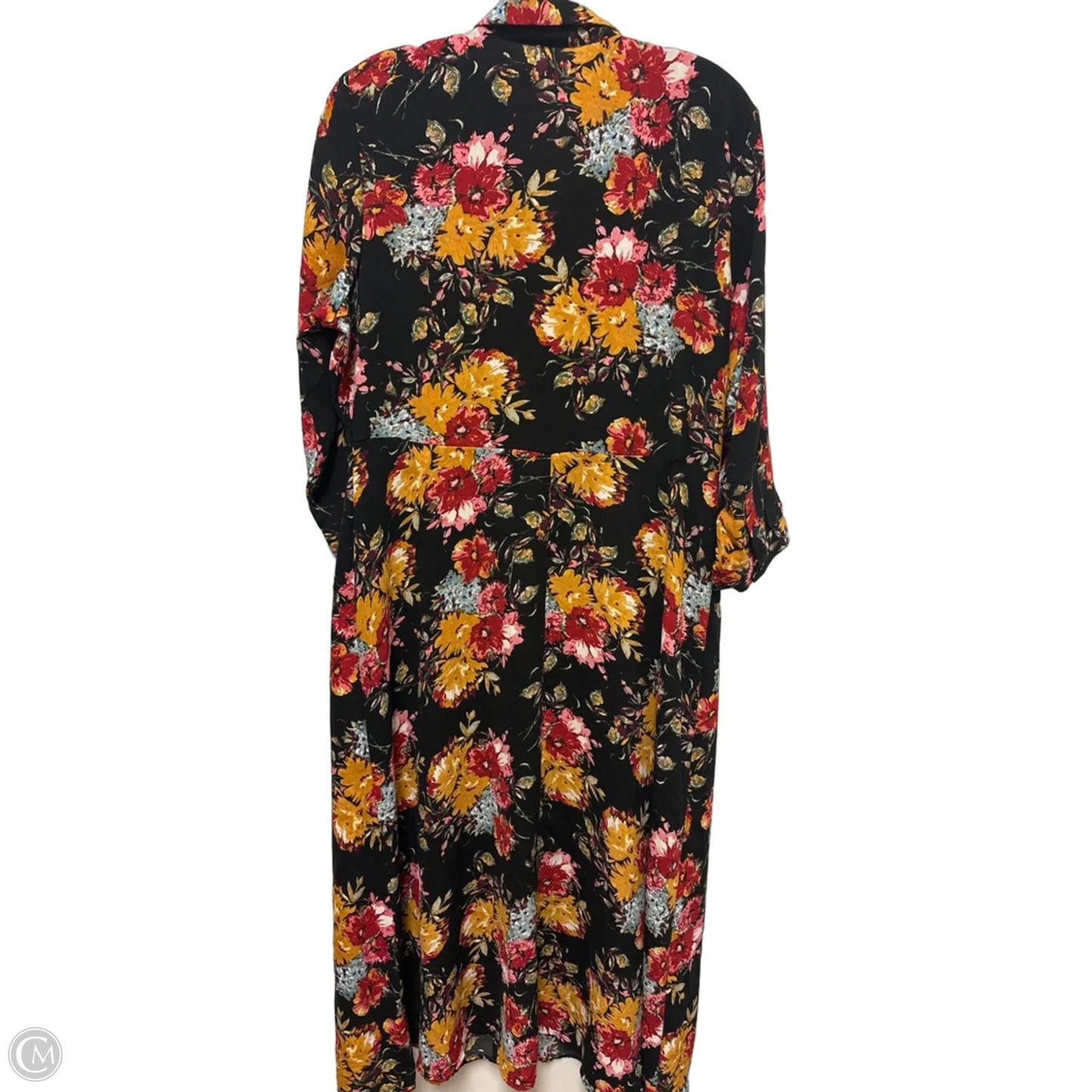 Dress Casual Maxi By Time And Tru In Black & Yellow, Size: L