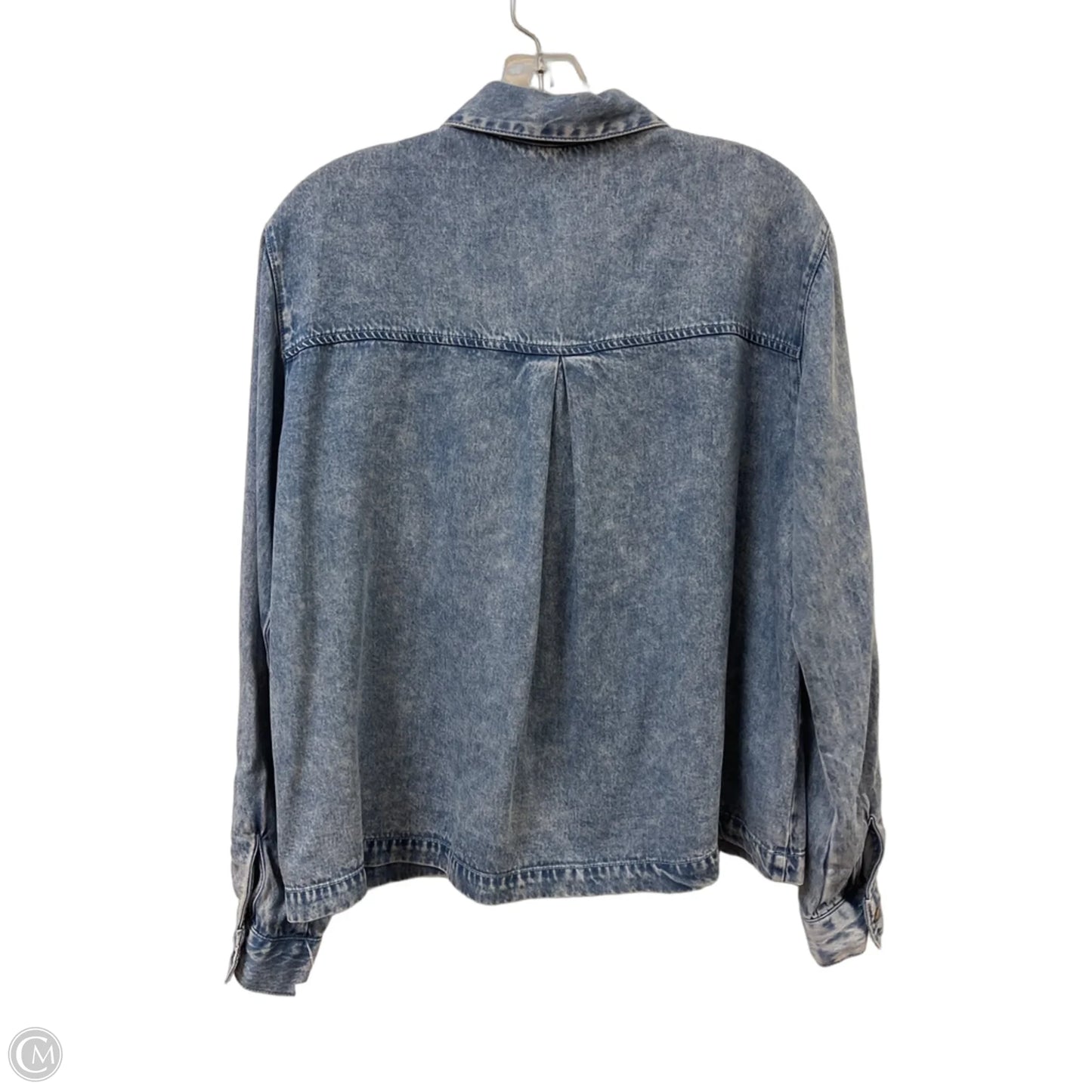 Blouse Long Sleeve By Jane And Delancey In Blue Denim, Size: M