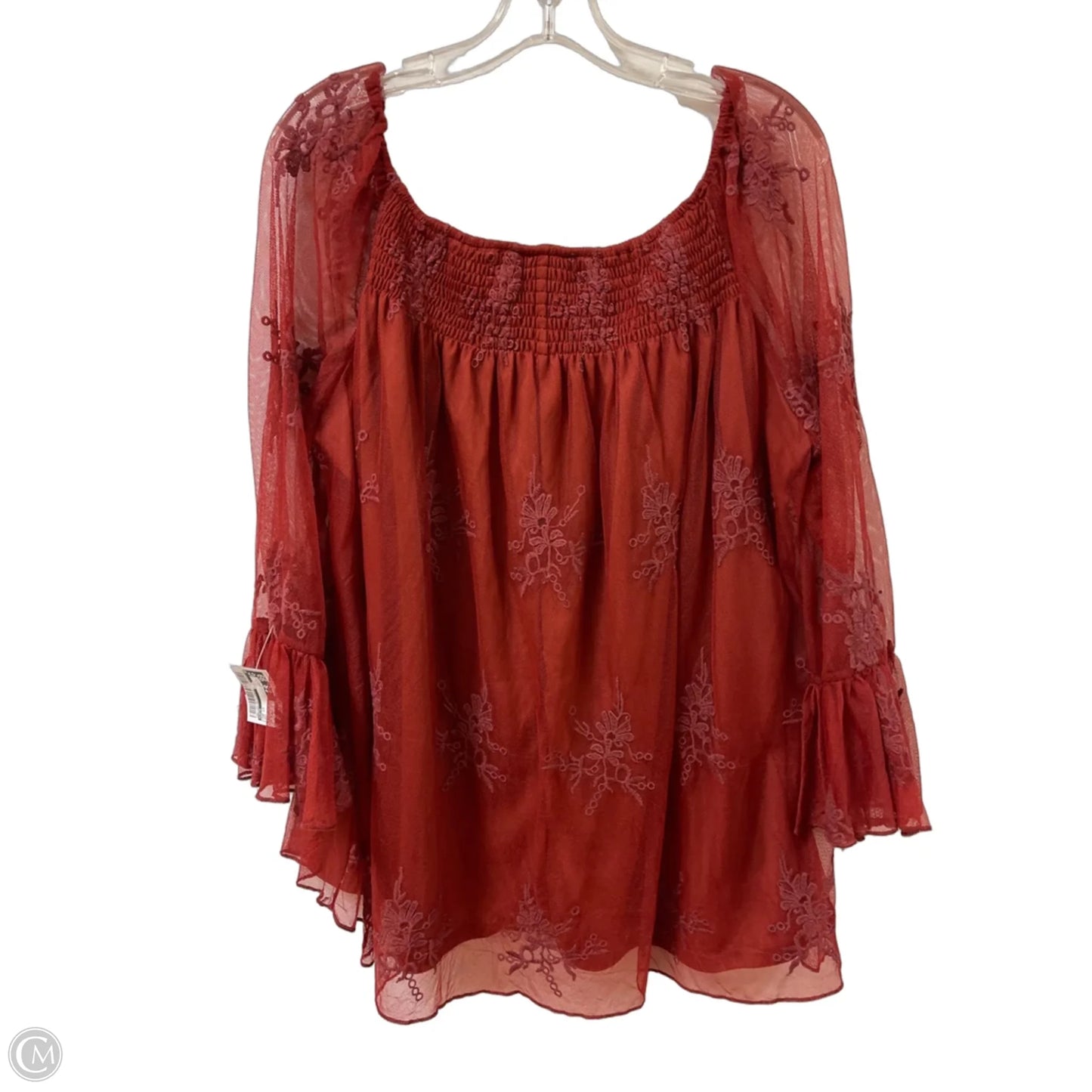 Top Long Sleeve By Cato In Red, Size: Xl