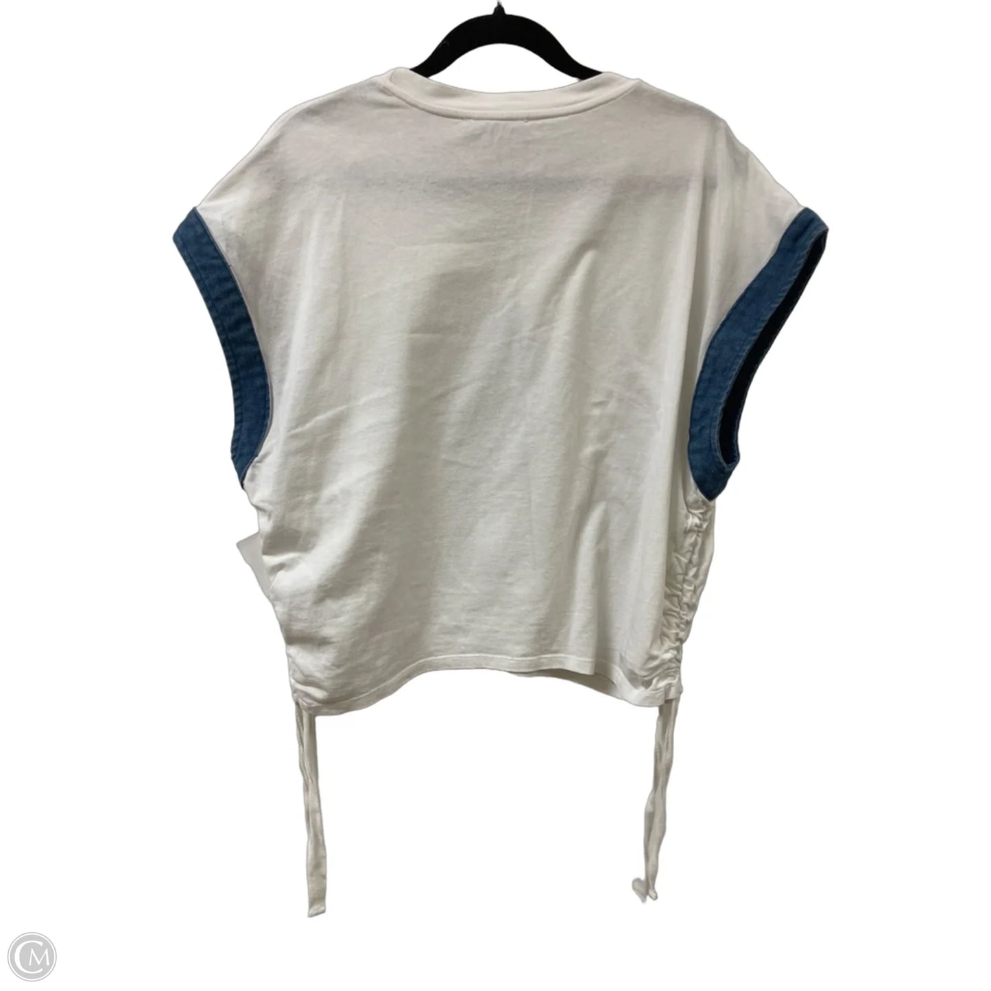 Top Short Sleeve By Ee Some In Blue & White, Size: L
