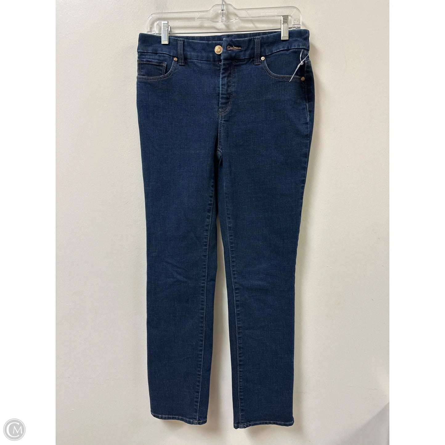 Jeans Straight By Chicos In Blue Denim, Size: 4