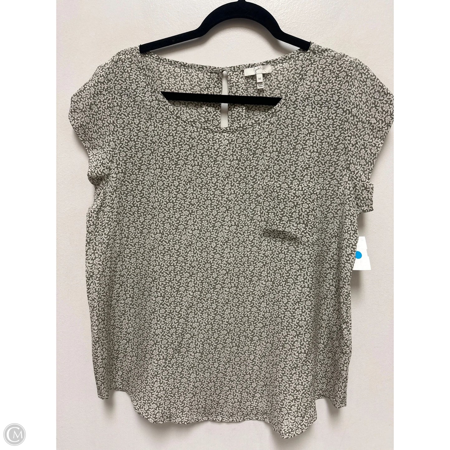 Top Short Sleeve By Joie In Green & White, Size: M