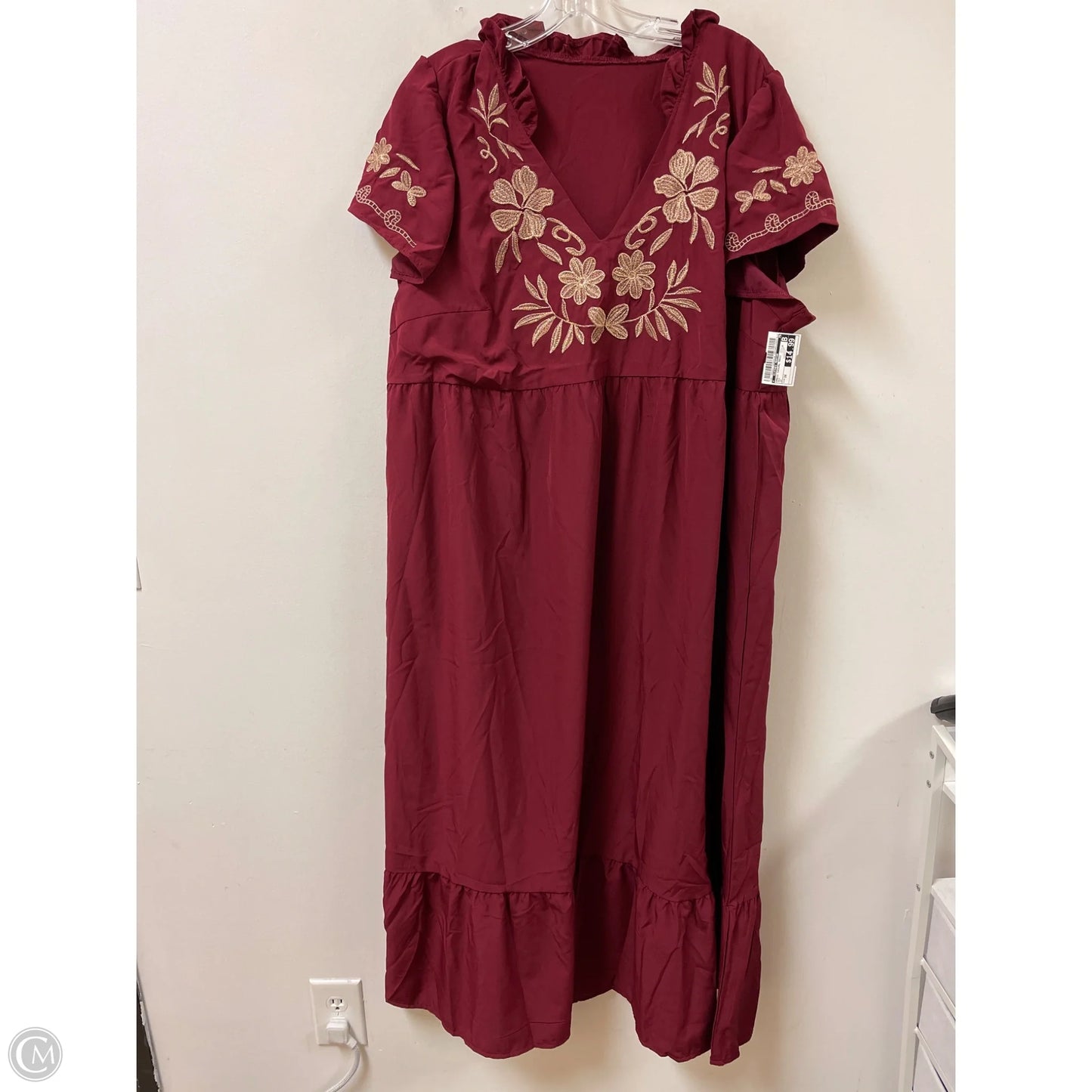 Dress Casual Maxi By Clothes Mentor In Red, Size: 3x