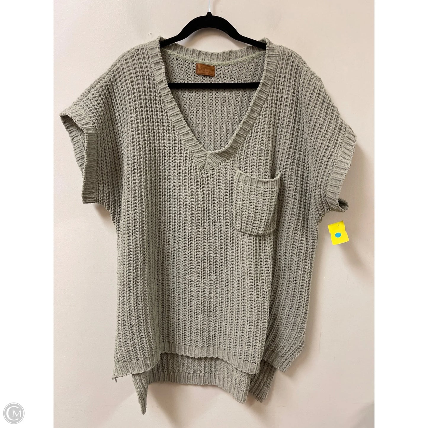 Sweater Short Sleeve By Pol In Green, Size: M