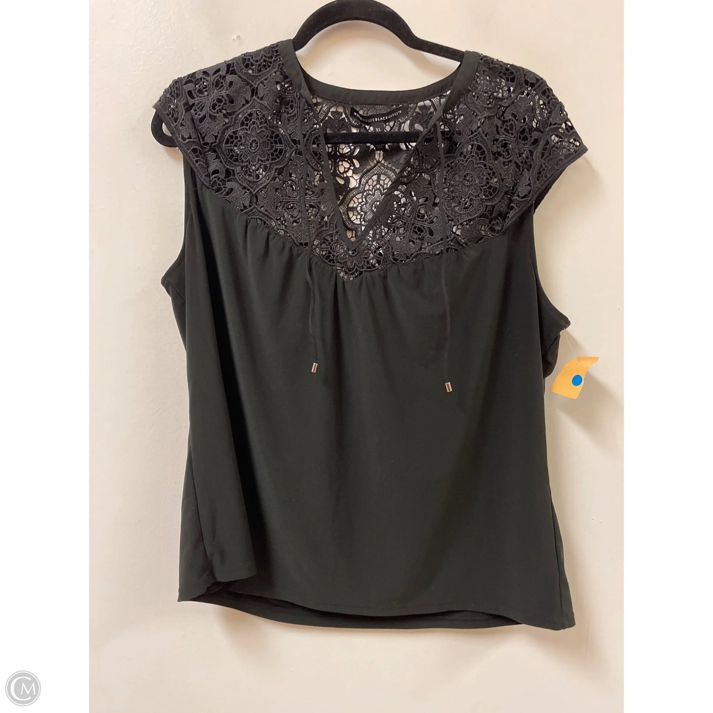 Top Short Sleeve By White House Black Market In Black, Size: Xl