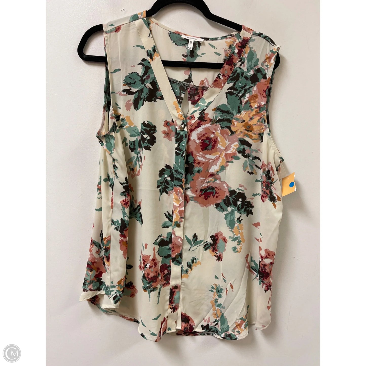 Top Sleeveless By Maurices In Floral Print, Size: 1x