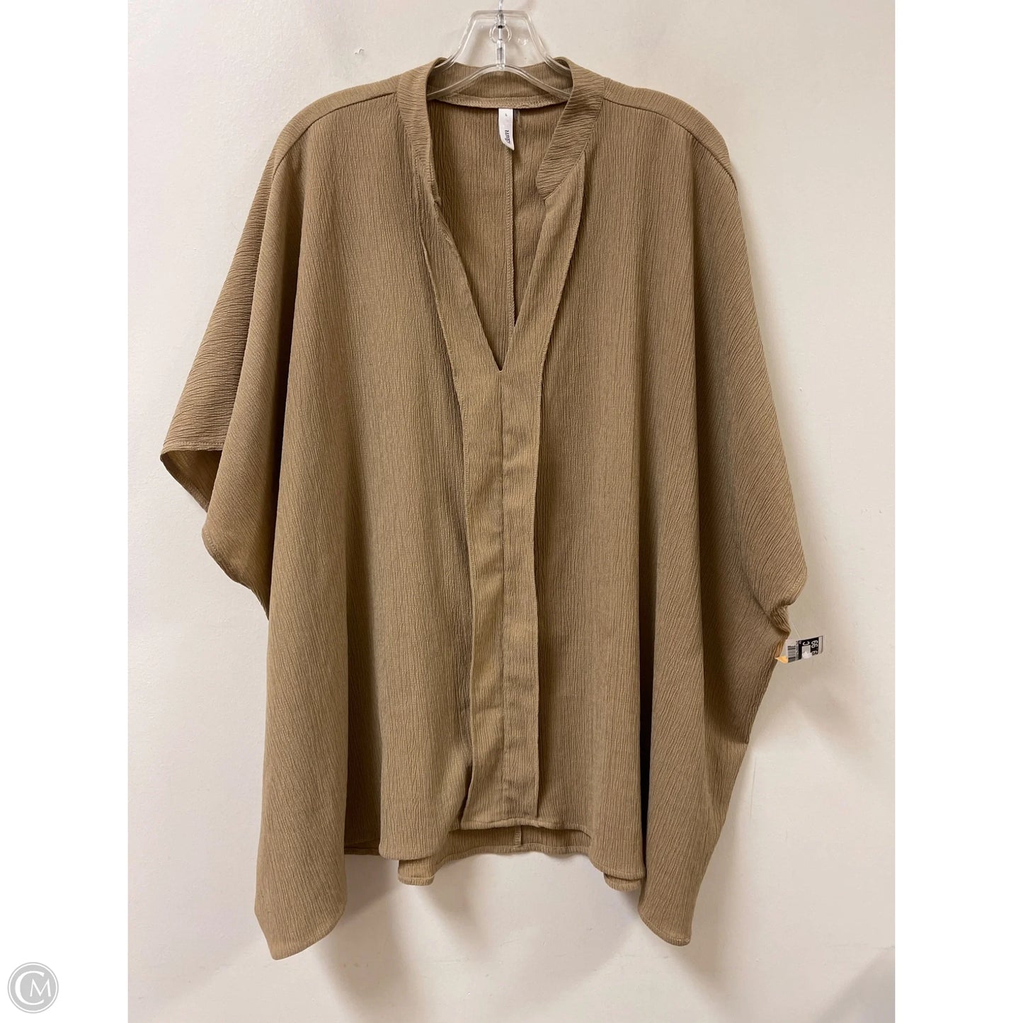 Top Short Sleeve By Glam In Brown, Size: L