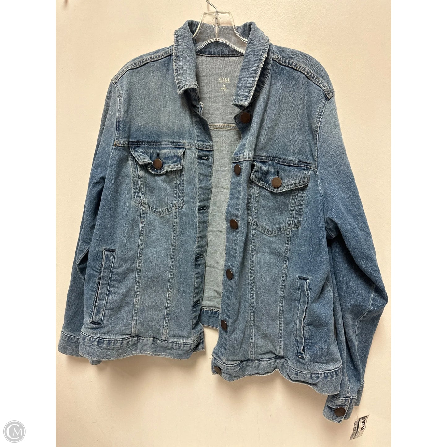 Jacket Denim By Ana In Blue Denim, Size: 1x
